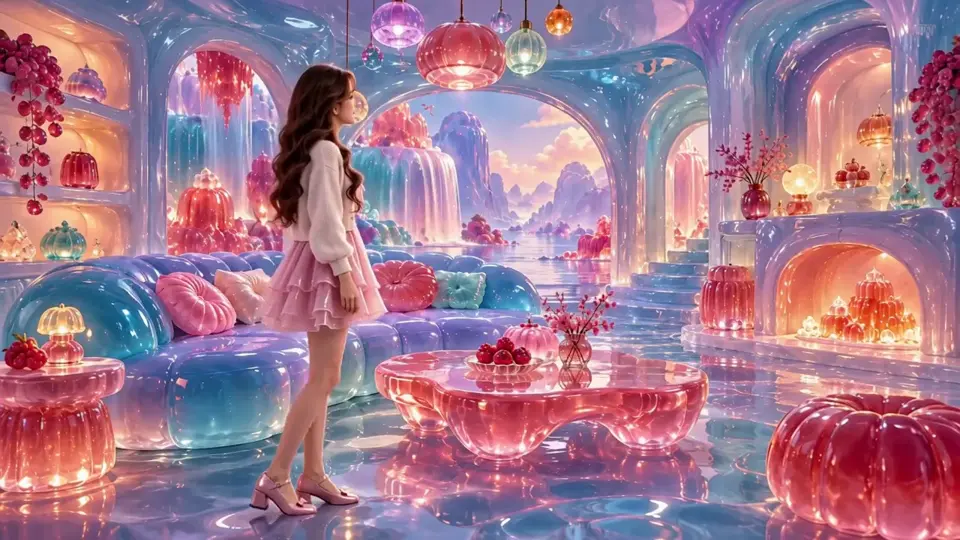 An immersive pastel jelly room